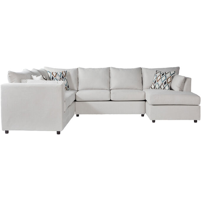 Payne Eggshell 3 Piece Right Chaise Sectional