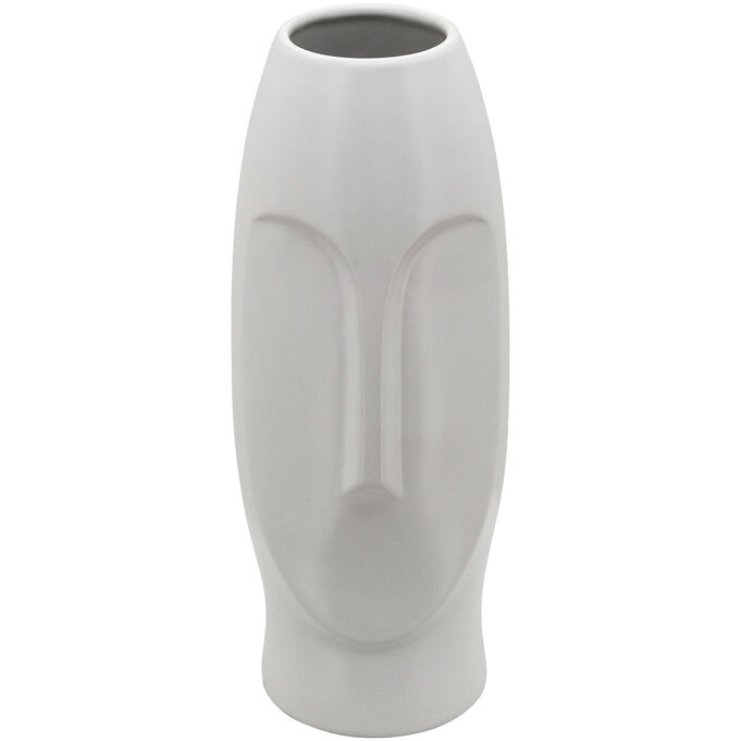 Elevated Chic White 18 Inch Face Vase