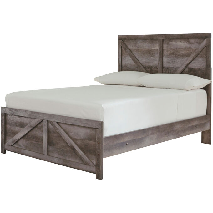 Ashley Furniture | Wynnlow Gray Full Crossbuck Panel Bed