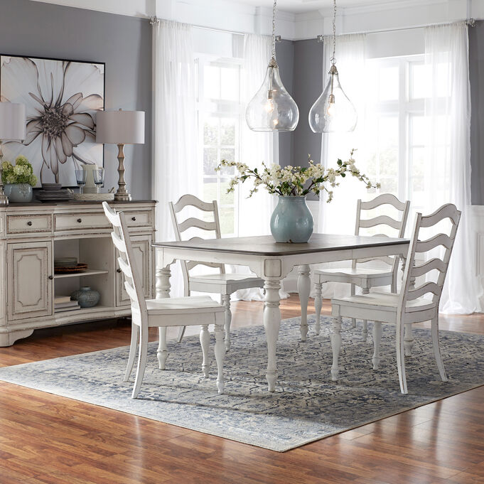 Liberty Furniture | Magnolia Manor White 5 Piece Ladder Dining Set