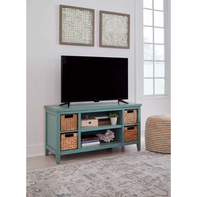Ashley Furniture | Mirimyn Teal TV Stand
