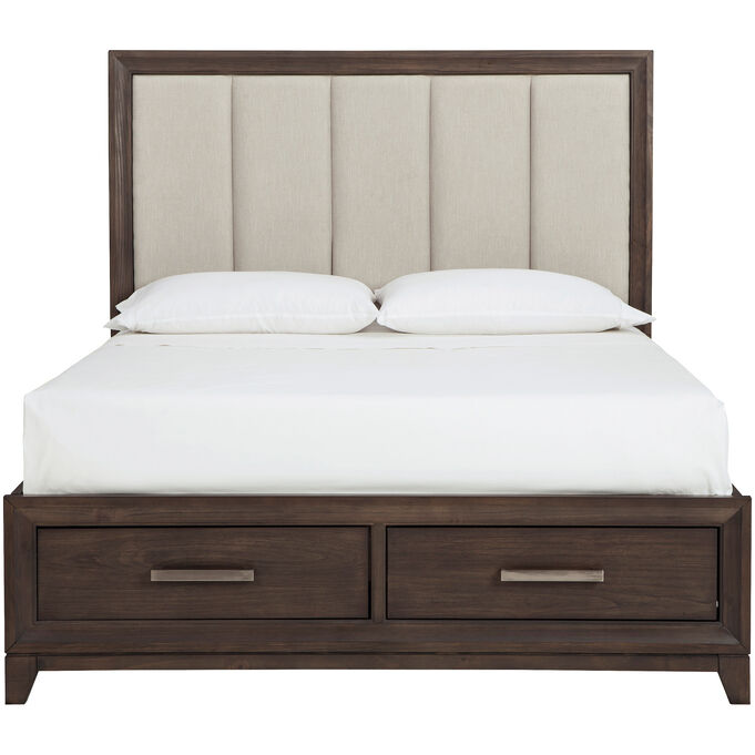 Ashley Furniture | Brueban Gray Queen Panel Storage Bed