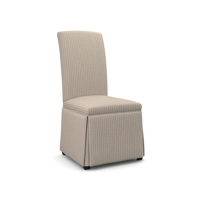 Hazel Khaki Linen Skirted Caster Side Chair