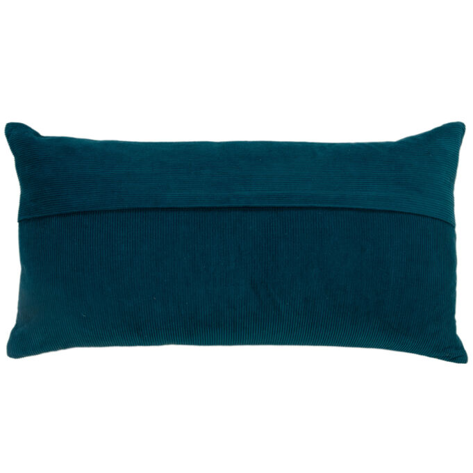 Woven Dark Blue Down Filled Lumbar Pillow