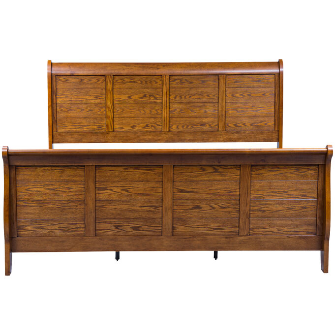 Liberty Furniture | Grandpas Cabin Medium Brown Queen Sleigh Bed