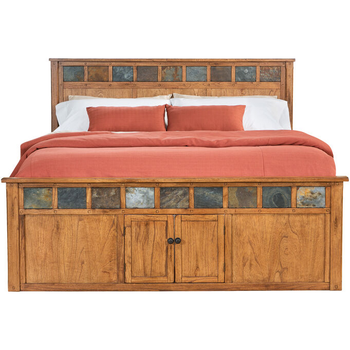 King Size Big Storage Bed In English Oak Light