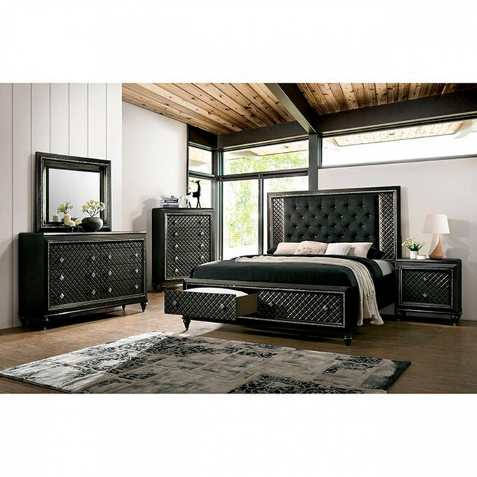 Furniture Of America | Demetria Metallic Gray 4 Piece Queen Room Group