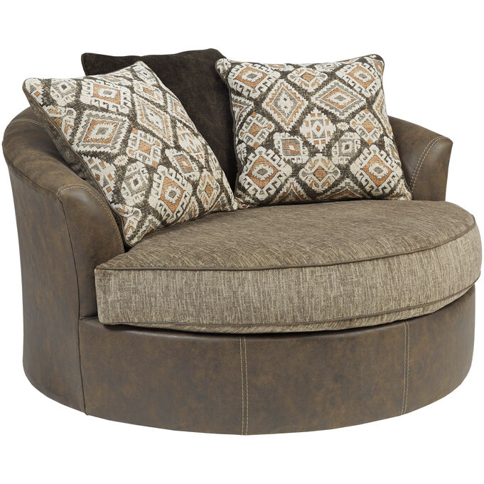 Ashley Furniture , Abalone Chocolate Swivel Accent Chair