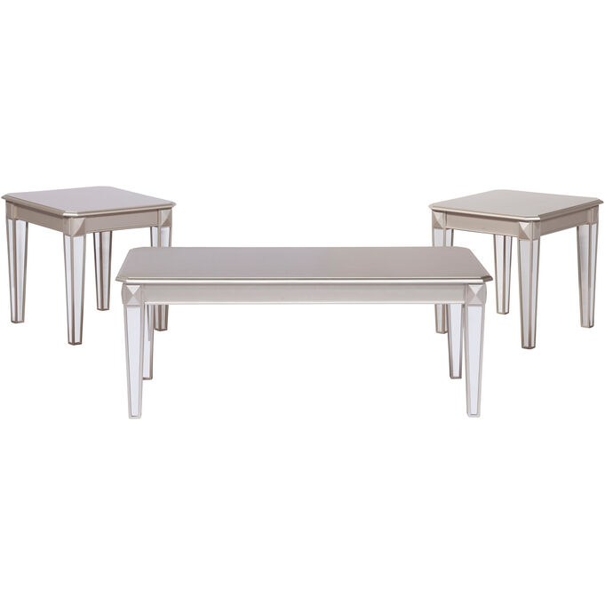 Hughes Furniture , Alofast Champagne Set Of 3 Tables , Gray
