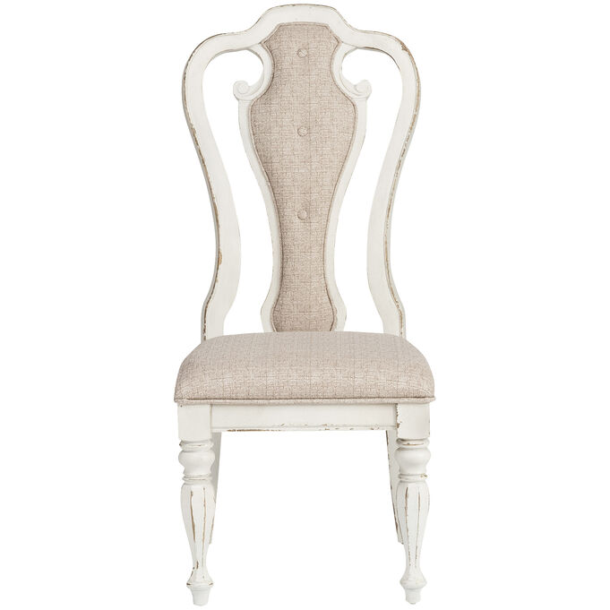 Liberty Furniture | Magnolia Manor White Splat Back Upholstered Side Chair
