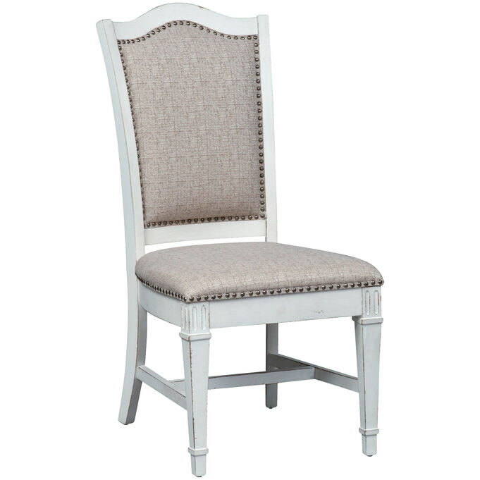 Abbey Park White Upholstered Side Chair