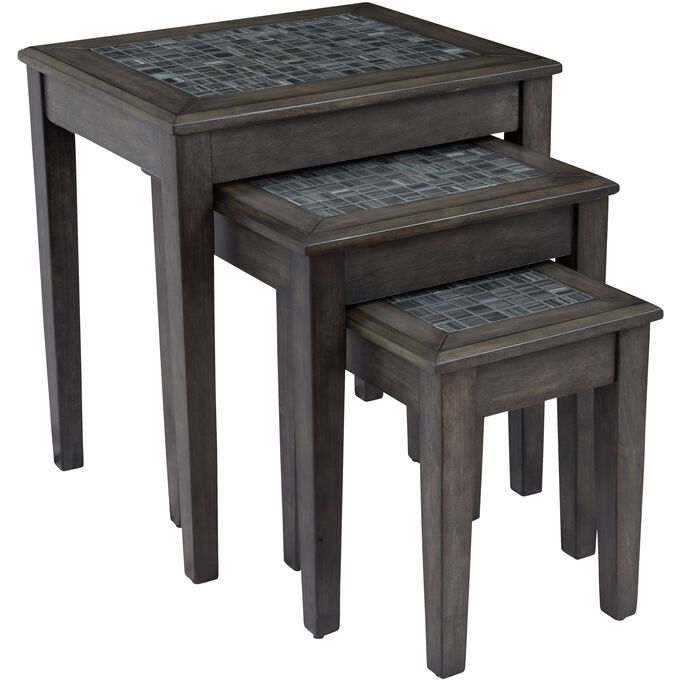 Jofran , Mosaic Gray Nesting Chairside Table