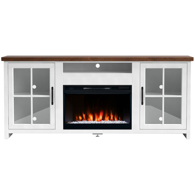 Legends Furniture | Hampton White 72" Fireplace Console Table