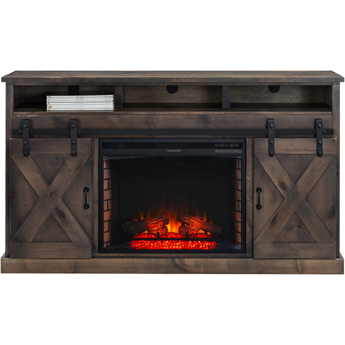 Legends Furniture | Farmhouse Barn wood Fireplace Console Table