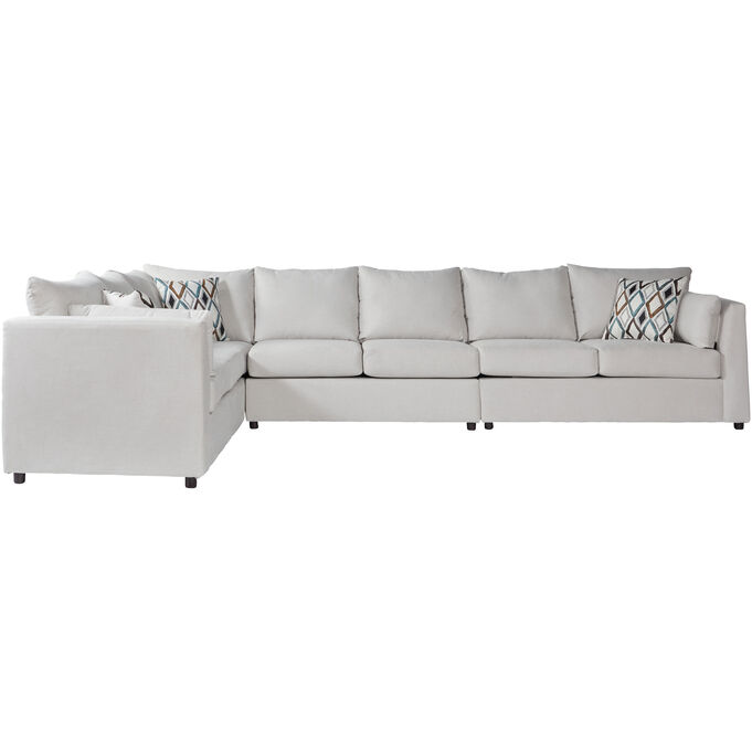 Hughes Furniture | Payne Eggshell 3 Piece Left Sectional Sofa