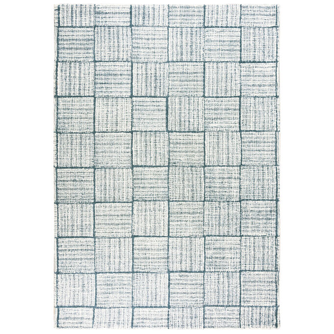 Rizzy , Taylor Blue 5x8 Squares Area Rug