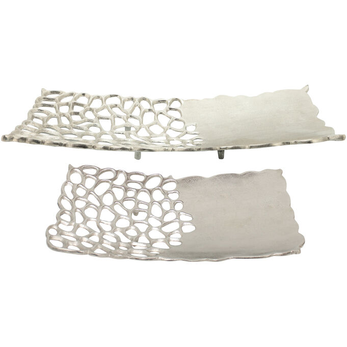 Sagebrook | Elevated Chic Silver Set of 2 Cut Out Plate Decor
