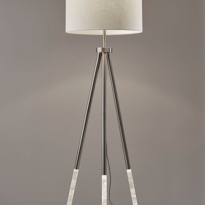 Della Brushed Steel Floor Lamp