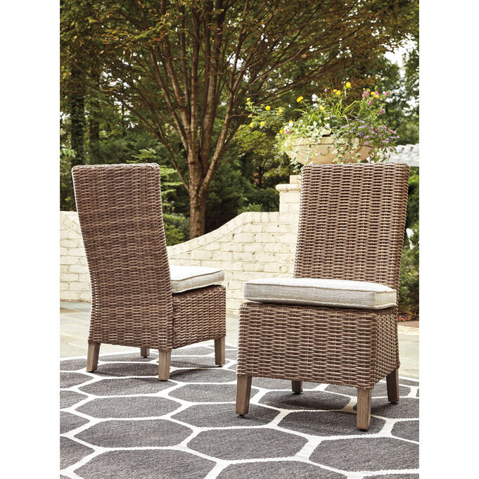 Beachcroft Beige Pair of Side Chairs with Cushion