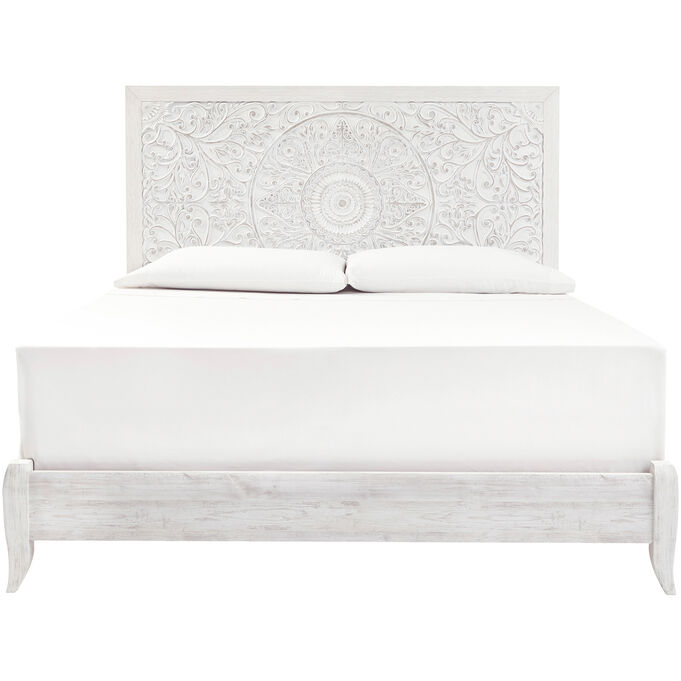 Paxberry Whitewash King Bed