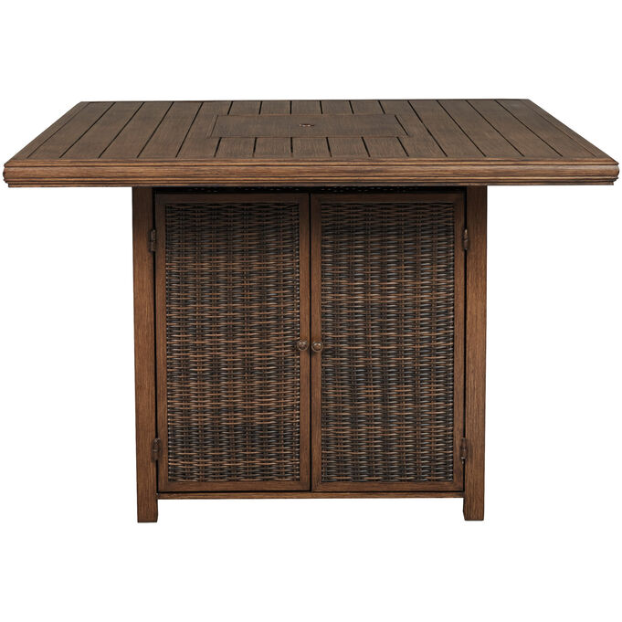 Ashley Furniture | Paradise Trail Brown Bar Fire Pit Table