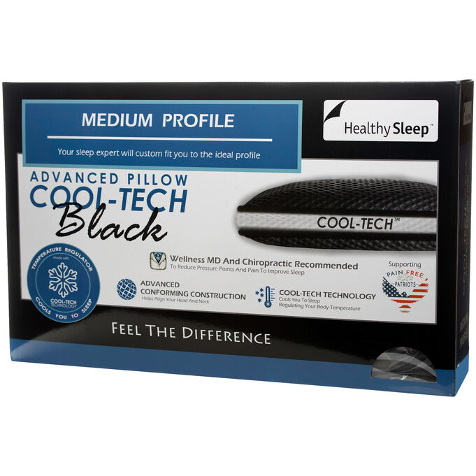 Healthy Sleep Queen Refresh And Chill Graphite Medium Profile Pillow