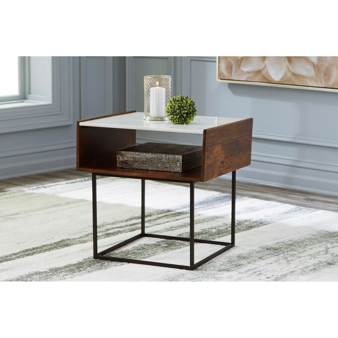 Rusitori Light Brown End Table