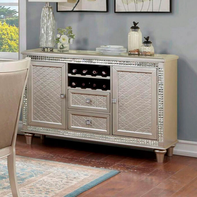 Furniture Of America | Adelina Champagne Server Sideboard Buffet Cabinet