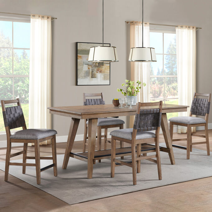Intercon | Oslo Weathered Chestnut 5 Piece Counter Dining Set