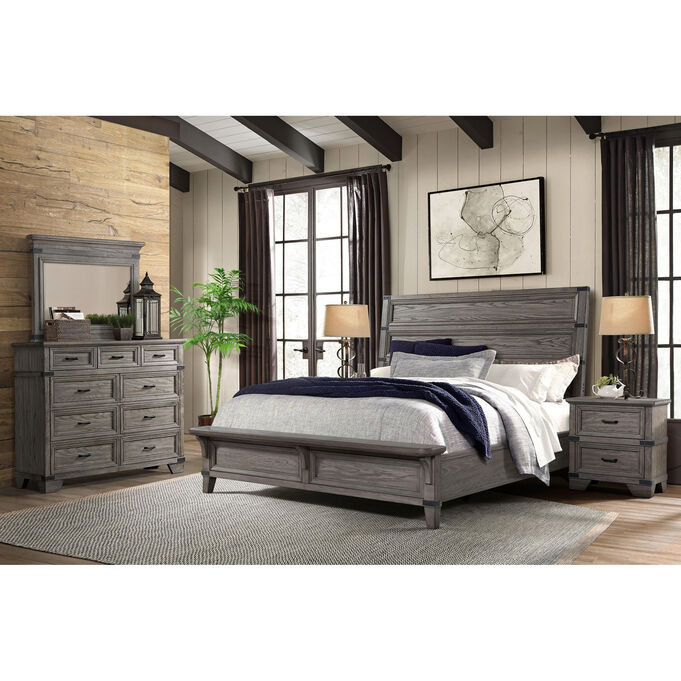 Forge Brushed Steel King 4 Piece Room Group