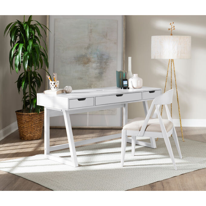 Denmark White Desk Chair