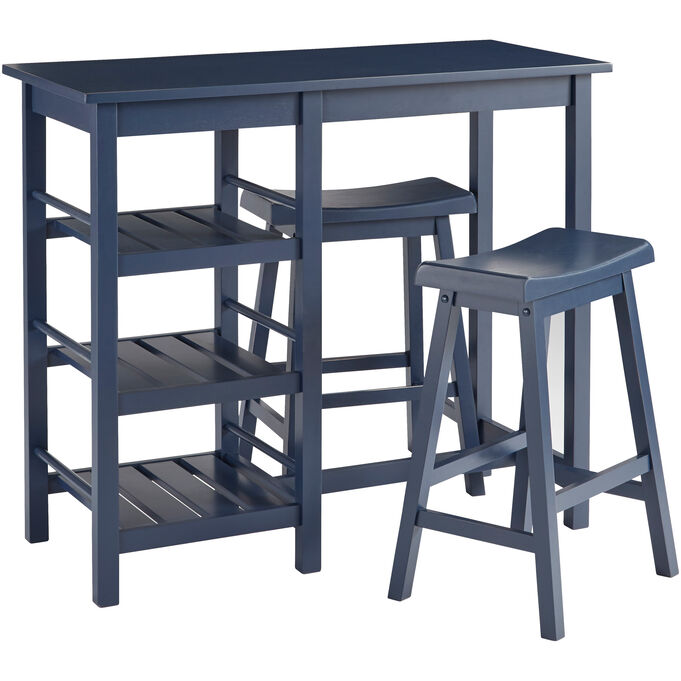 Progressive Furniture | Breakfast Club Slate Blue 3 Piece Counter Dining Set