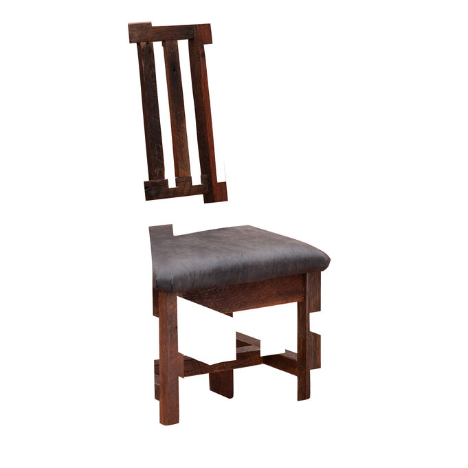 Barnwood Brown Upholstered Side Chair