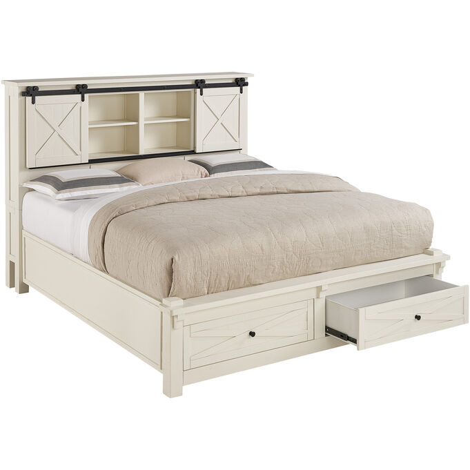 A America | Sun Valley White King Storage Bed