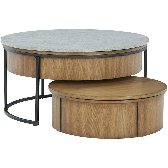 Fridley Brown Set of 2 Nesting Coffee Tables