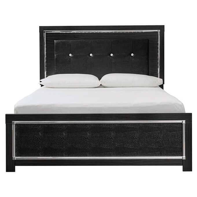 Ashley Furniture | Kaydell Black Queen Upholstered Panel Bed