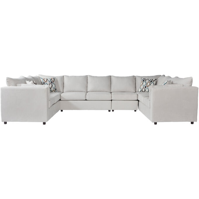 Hughes Furniture | Payne Eggshell 4 Piece Armless Sofa Sectional