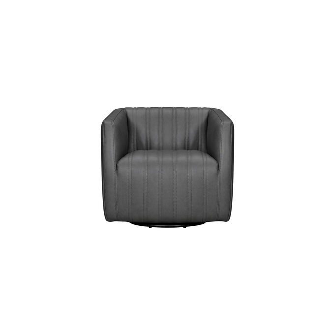 Koji Charcoal Leather Swivel Chair