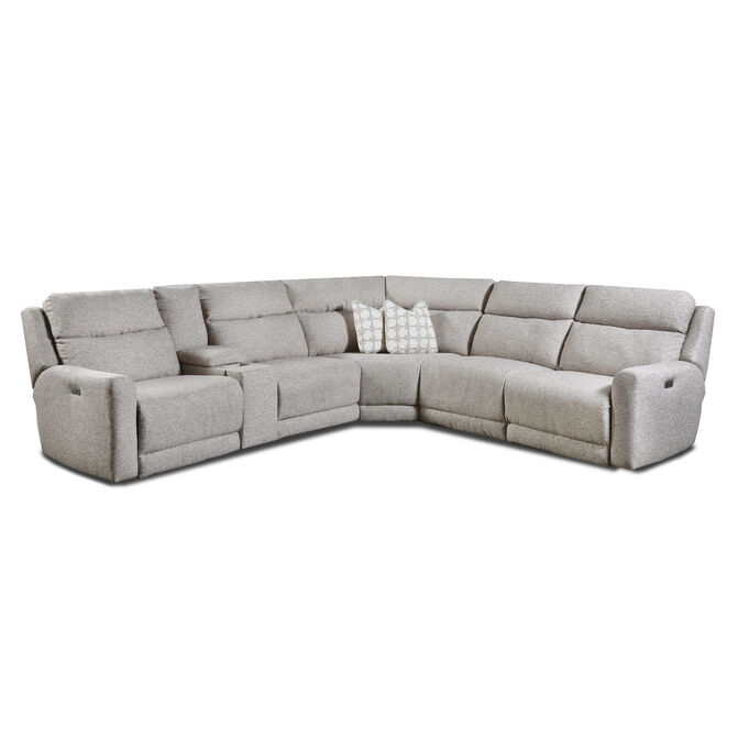 Social Club Marble 6 Piece Power Plus Sectional