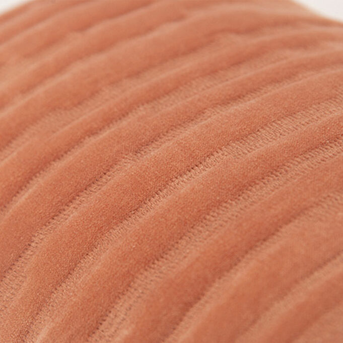 Velvet Mod Stripe Coral Down Filled Lumbar Pillow