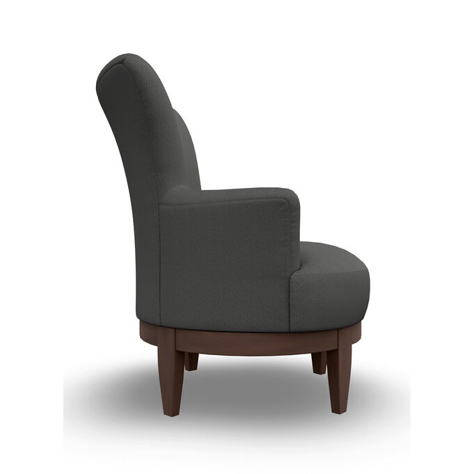 Justine Chenille Charcoal Swivel Chair