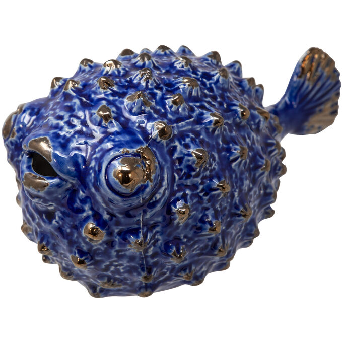 Collected Culture Blue Ceramic 8 Inch Puffer Fish