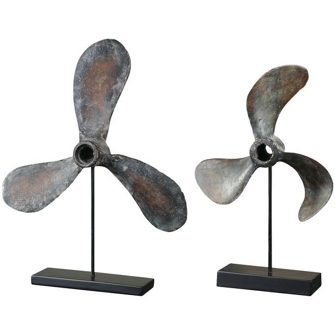 Uttermost , Propellers Rust Sculptures , Gray