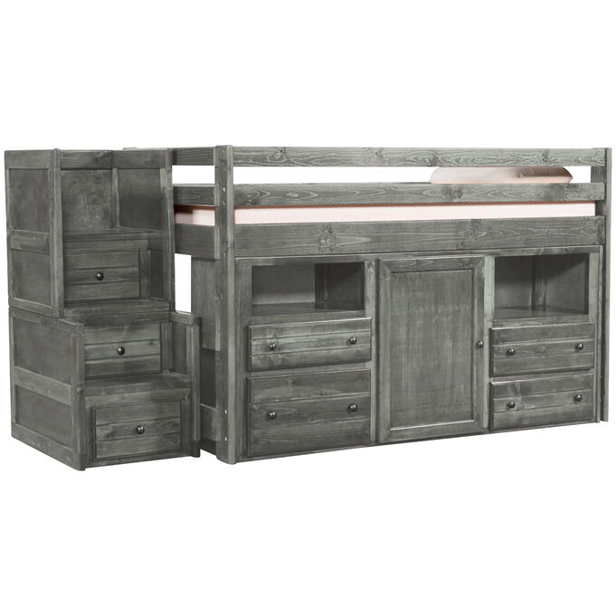 Bayview Driftwood Loft Bed with Super Dresser