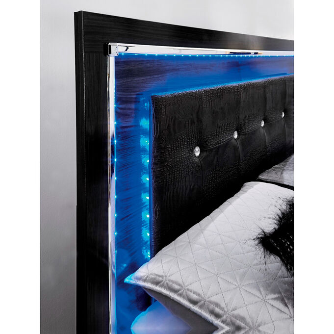 Kaydell Black Queen Storage Panel Bed