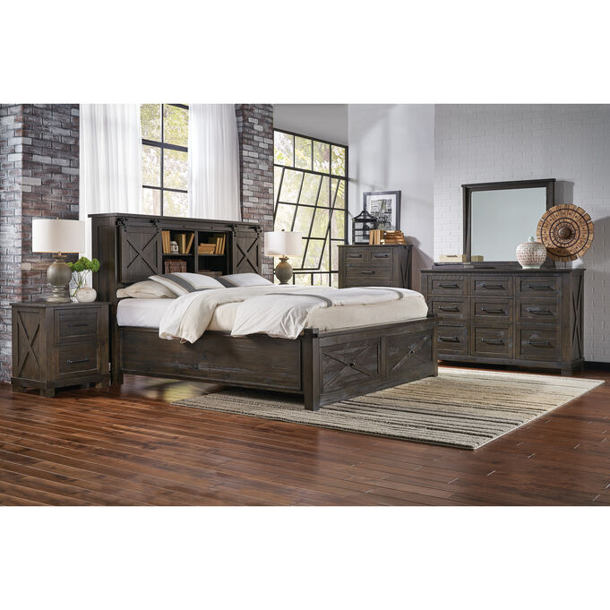 A America | Sun Valley Charcoal Queen Storage Bed