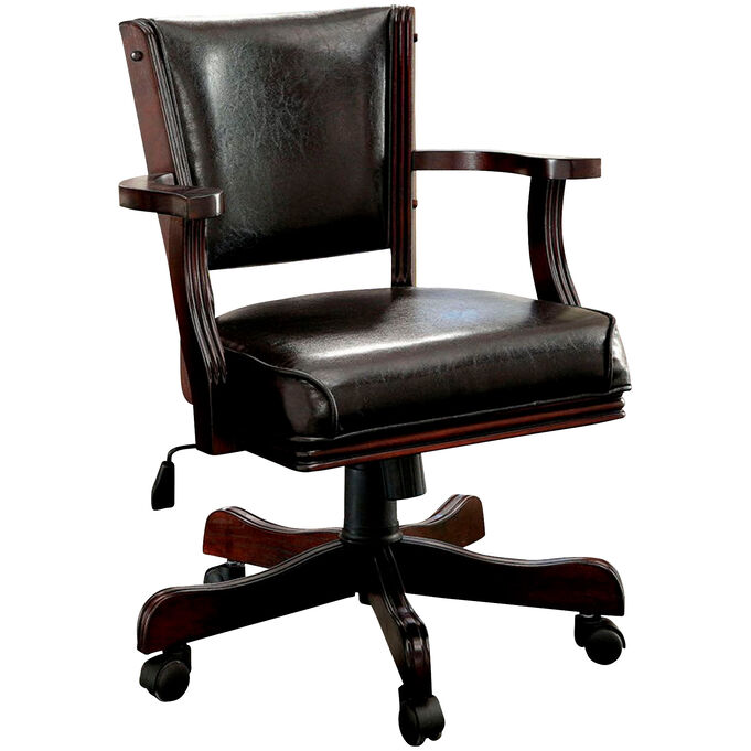 Furniture Of America , Rowan Cherry Swivel Adjustable Arm Chair