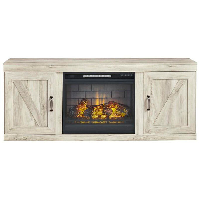 Ashley Furniture | Bellaby Whitewash 60" Electric Fireplace Console