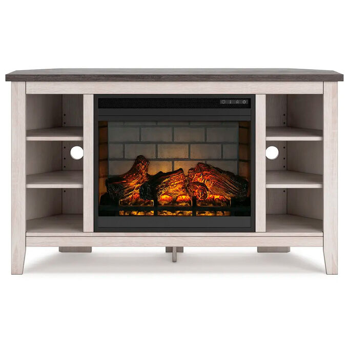 Ashley Furniture | Dorrinson Antique White 48" Infrared Electric Fireplace Console