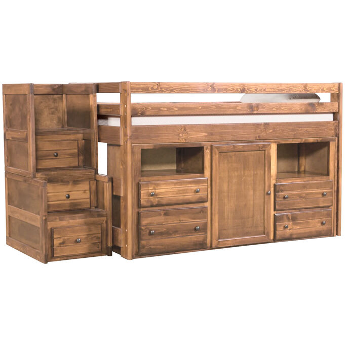 Bayview Buckskin Loft Bed with Super Dresser
